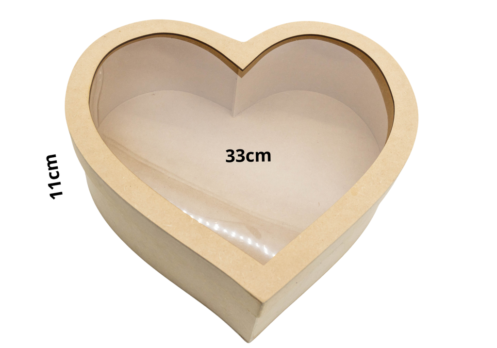 CAJA CORAZON C/MICA 33X11 MADERA