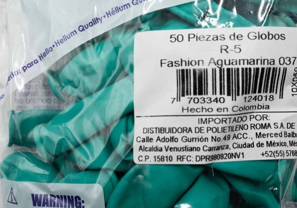 GLOBOS SEMPERTEX 5 FASHION AGUAMARINA C/50