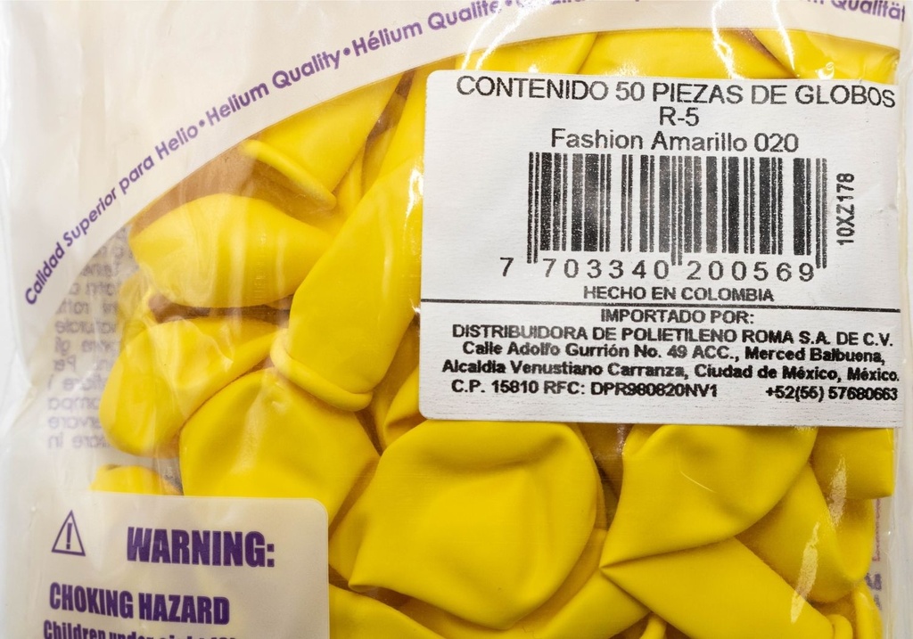 GLOBOS SEMPERTEX 5 FASHION AMARILLO C50