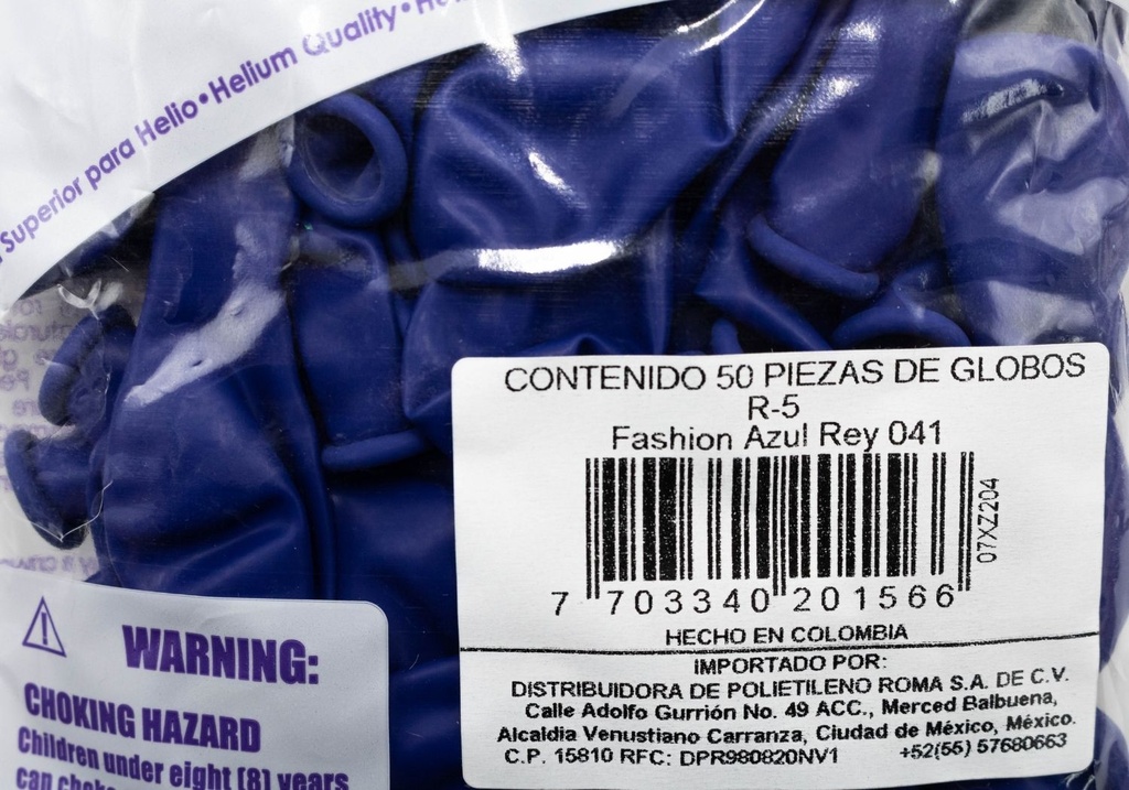 GLOBOS SEMPERTEX 5 FASHION AZUL REY C/50