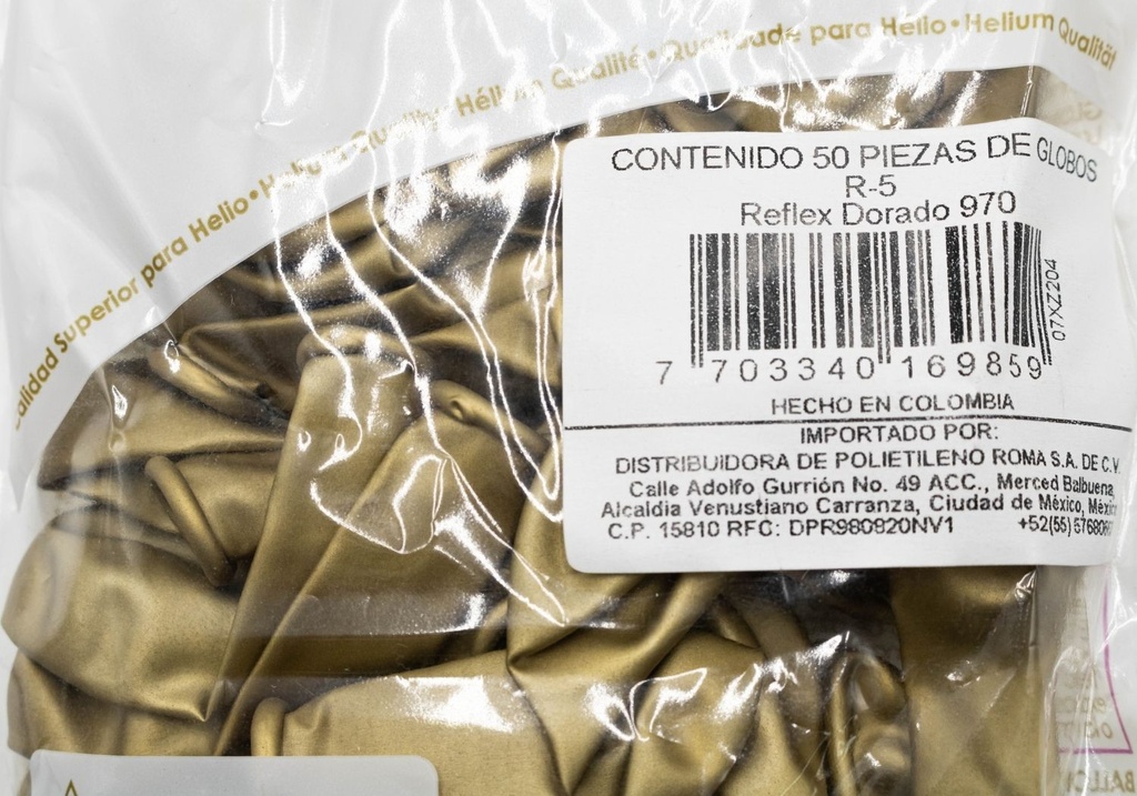 GLOBOS SEMPERTEX 5 REFLEX DORADO C/50