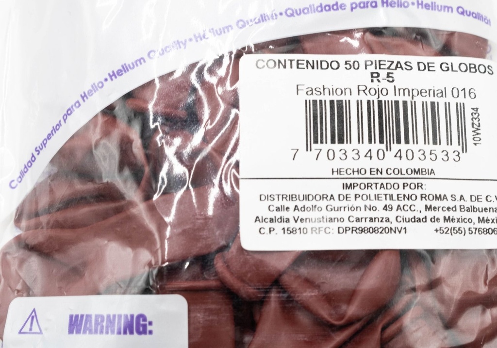 GLOBOS SEMPERTEX 5 ROJO IMPERIAL C50