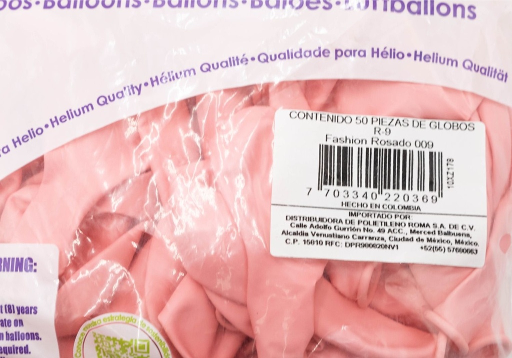 GLOBOS SEMPERTEX 9 FASHION ROSADO C50