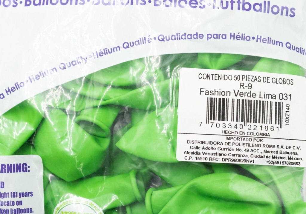 GLOBOS SEMPERTEX 9 FASHION VERDE LIMA C50