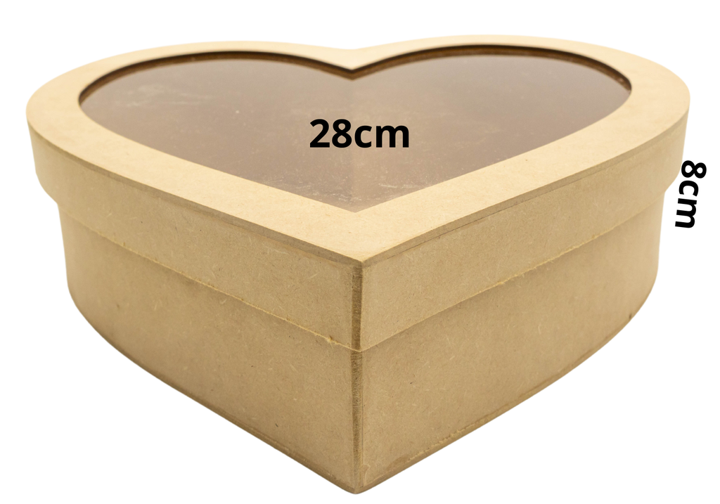 CAJA CORAZON C/MICA 28X8 MADERA