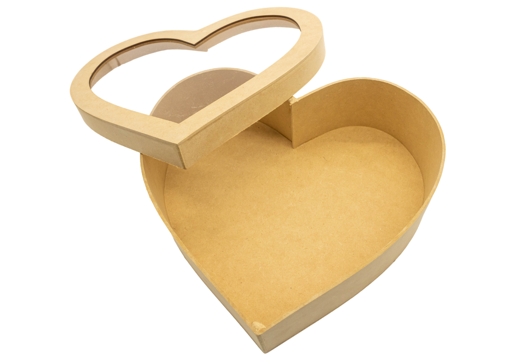 CAJA CORAZON C/MICA 28X8 MADERA