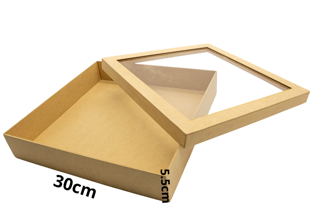 CAJA DE REGALO MICA 30X30X5.5CM MADERA