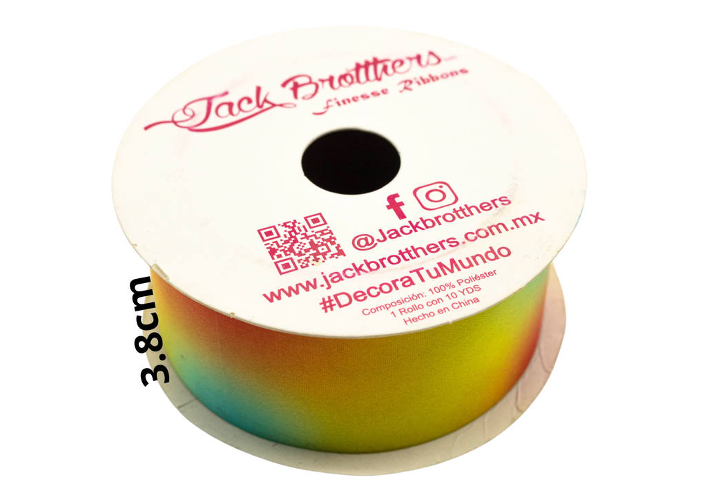 LISTON SATIN #9 (3.8CM) ESTAMPADO 10 YDS