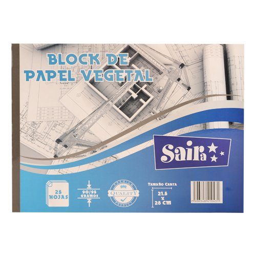 BLOCK PAPEL VEGETAL CARTA 25H SAIRA