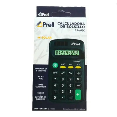 [7897771600118] CALCULADORA BASICA 8 DIG PRELL PR-402C
