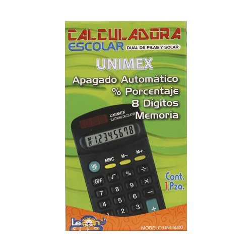 [7502252780516] CALCULADORA ESCOLAR 8 DIGITOS LEONCITO UNI-5000