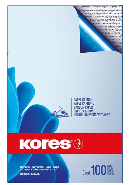[9023800784888] PAPEL CARBON OFICIO AZUL KORES C100