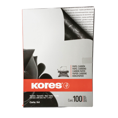 [9023800784926] PAPEL CARBON CARTA NEGRO KORES C100
