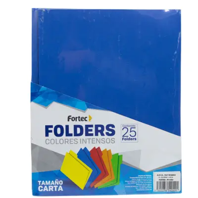 [7501454570370,7502278540491] CARPETA CARTA FLUO AZUL REY BITONO FORTEC