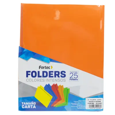 [7501454570260,7502278540460] CARPETA CARTA FLUO NARANJA BITONO FORTEC