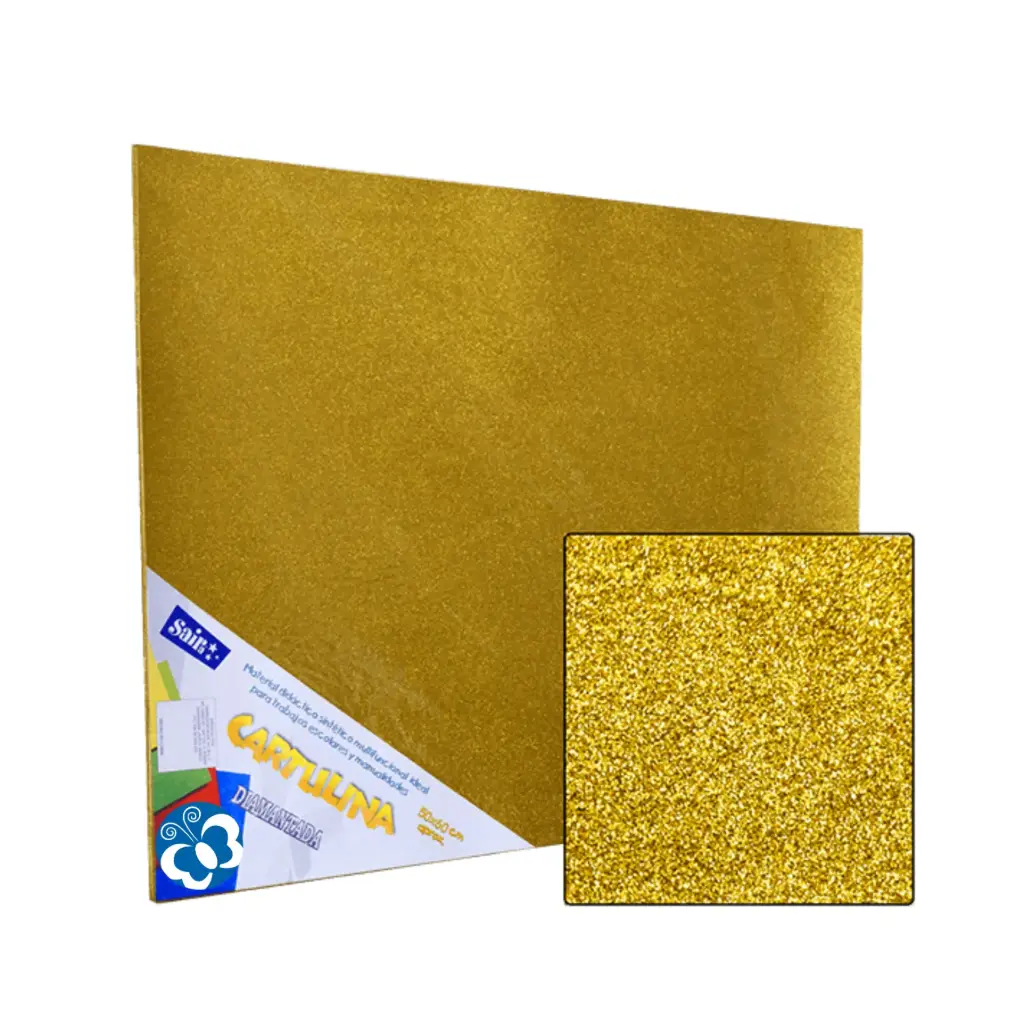 CARTULINA DIAMANTADA 50X60 ORO CENTENARIO