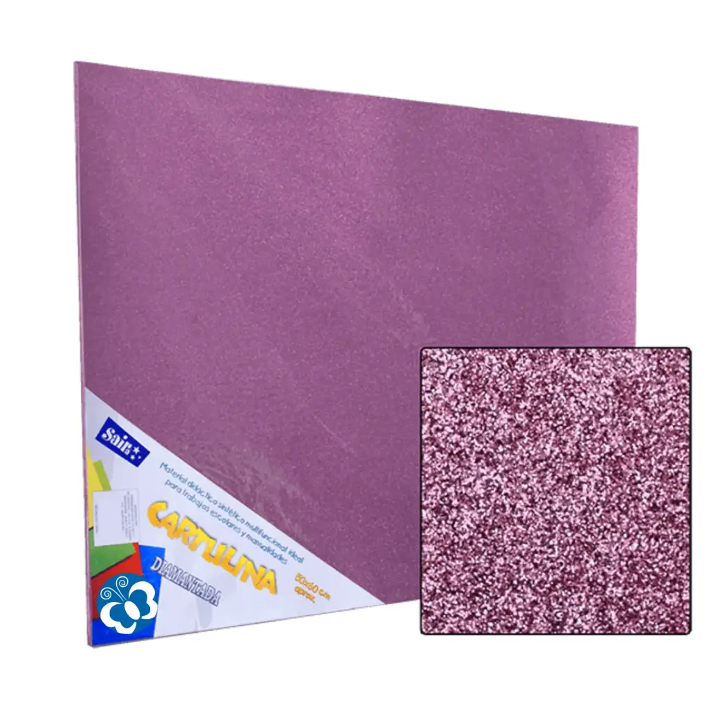 CARTULINA DIAMANTADA 50X60 ROSA PALIDO