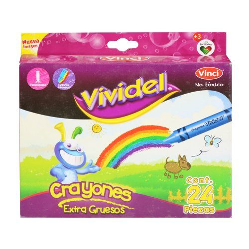 [7501147467617] CRAYONES EXTRA GRUESOS C24 VIVIDEL