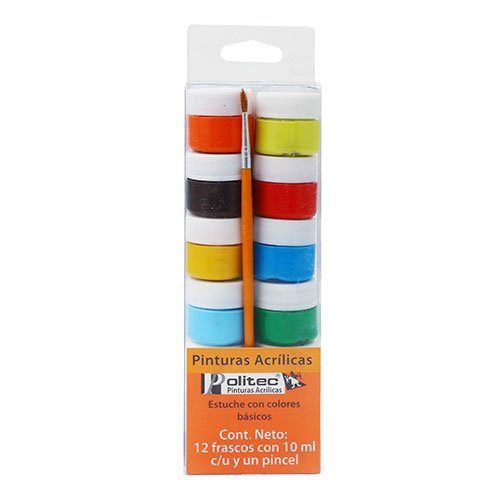 POLITEC ESTUCHE C12 COLORES BASICOS 10ML CU