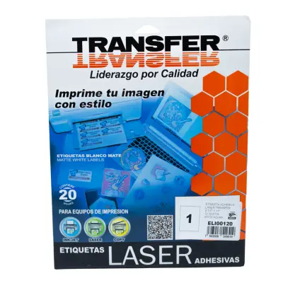 ETIQUETA ADHESIVA CARTA 20H TRANSFER