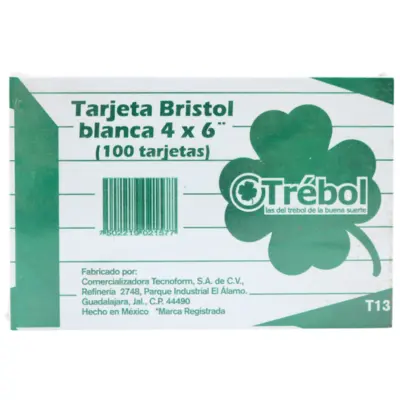 [7502219021577] FICHA 4X6 BLANCA C100 TREBOL T13