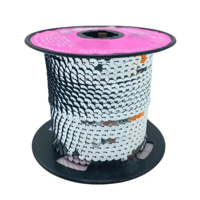 [GLPM406P] GALON LENTEJUELA PLANA 6MM METALICO 100M 406-P