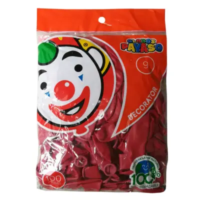 [7501060413845] GLOBOS 9 DECORATIVO ROJO CARMIN C50 PAYASO