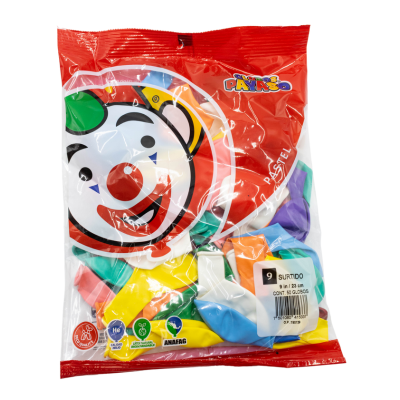 GLOBOS 9 SURTIDO C50 PAYASO