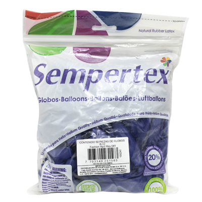 GLOBOS SEMPERTEX 12 FASHION AZUL REY C50