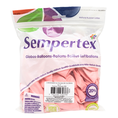 GLOBOS SEMPERTEX 12 FASHION ROSADO C50