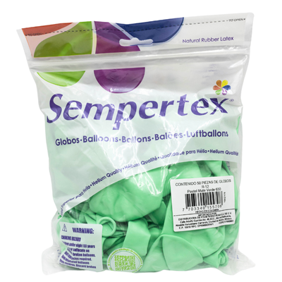 GLOBOS SEMPERTEX 12 PASTEL MATE VERDE C50