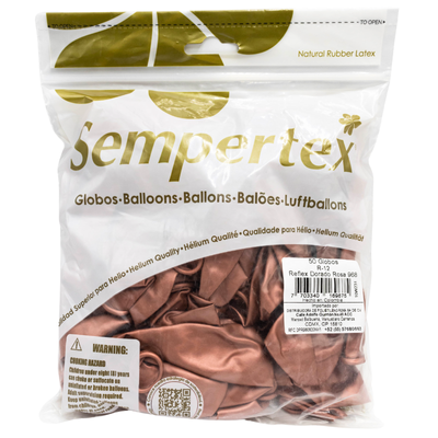GLOBOS SEMPERTEX 12 REFLEX DORADO ROSA C50