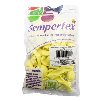 GLOBOS SEMPERTEX 5 PASTEL MATE AMARILLO C50