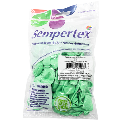 GLOBOS SEMPERTEX 5 PASTEL MATE VERDE C50