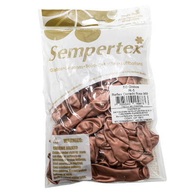 GLOBOS SEMPERTEX 5 REFLEX DORADO ROSA C50