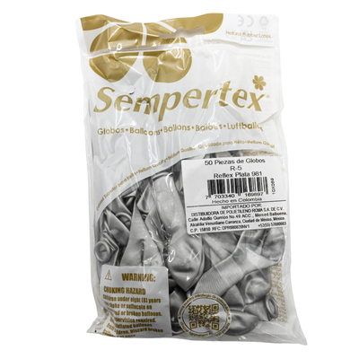 GLOBOS SEMPERTEX 5 REFLEX PLATA C50