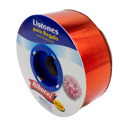LISTON RIBOCEL 9 METALICO ROJO 50M 04