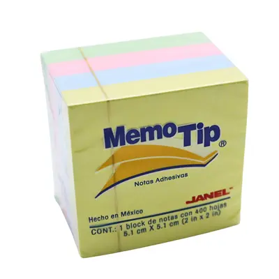 [7501035106543] NOTAS ADHESIVAS 2X2 PASTEL 400H MEMOTIP JANEL