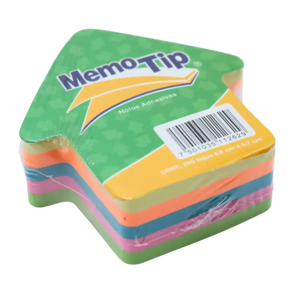 [7501035112629] NOTAS ADHESIVAS FIGURA FLECHA 250H MEMOTIP JANEL