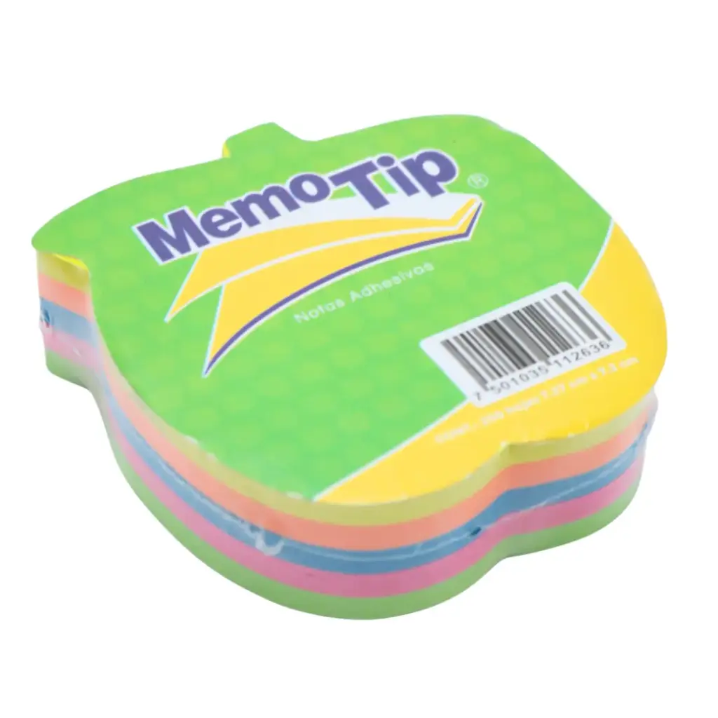 [7501035112636] MEMOTIPS FIGURA MANZANA 250H NEON JANEL