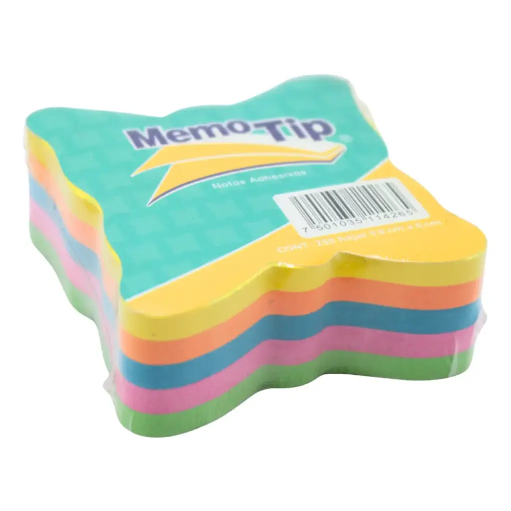 NOTAS ADHESIVAS FIGURA MARIPOSA NEON 250H MEMOTIP JANEL