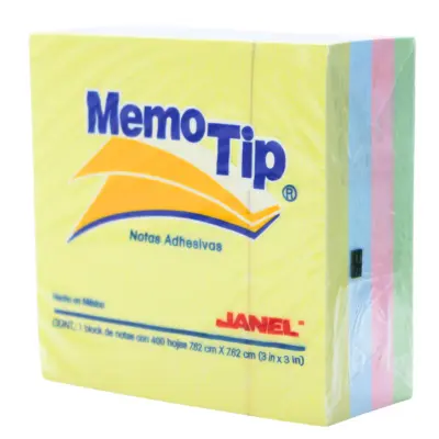 [7501035102804] MEMOTIPS 3X3 PASTEL 400H JANEL