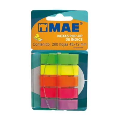 [7502265166079] MEMOTIPS BANDERITAS SEÑALES PLASTICAS NEON 200H MAE