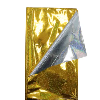 PAPEL REGALO MET HOLOGRAFICO PUNTOS ORO NAVIPL