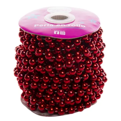 PERLA EN ROLLO MET #8 ROJO 9.14M