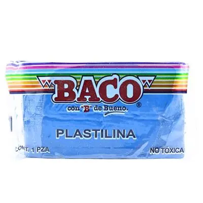 [7501174965254] PLASTILINA 180GR AZUL OBSCURO BACO 56