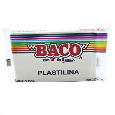 [7501174965292] PLASTILINA 180GR BLANCO BACO 60