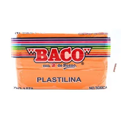 [7501174965216] PLASTILINA 180GR NARANJA BACO 52