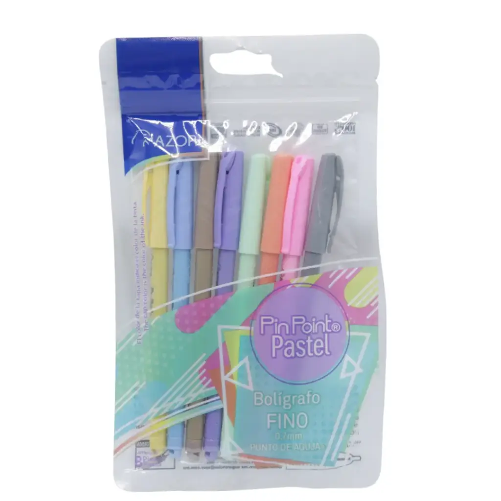 PLUMA AZOR FINO 0.7MM C8 PIN POINT PASTEL