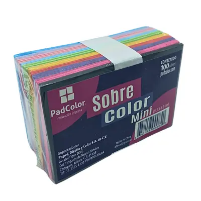 [682158000820] SOBRE MINI 9.3X6.0 COLOR PADI